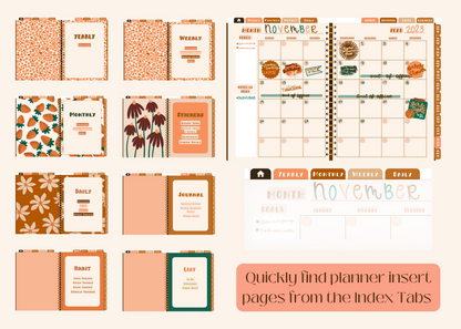 Pink and Rust Floral Planner with Sermon Notes Included