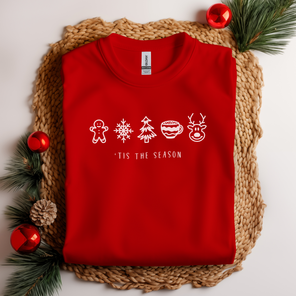 Tis the Season Short Sleeve Tee in Red