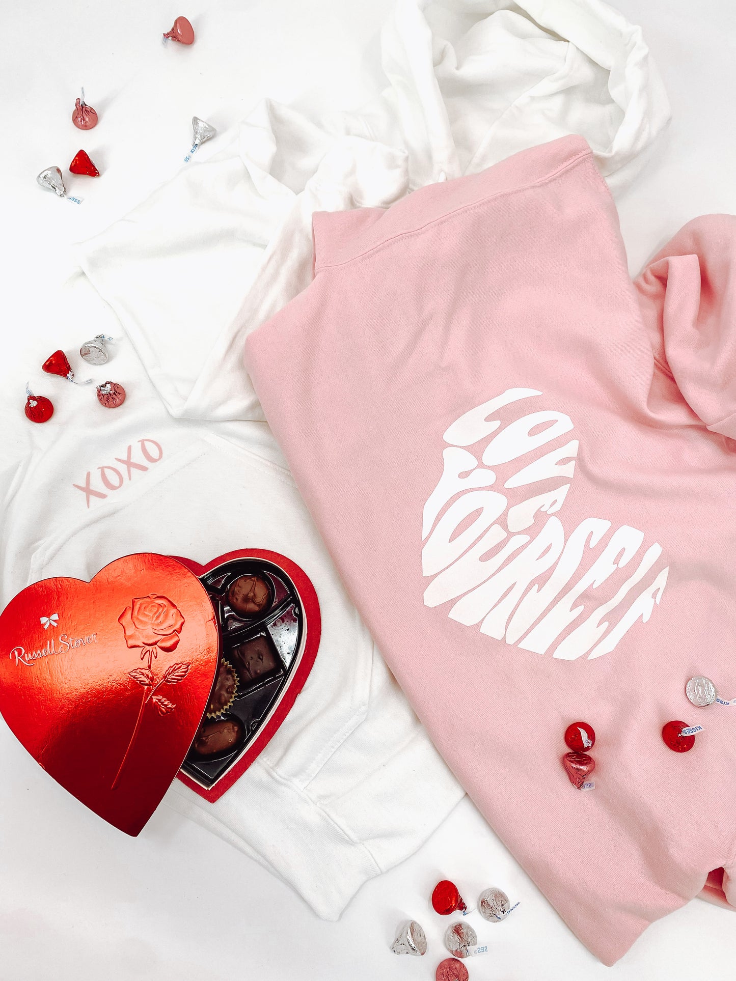 White "Love Yourself" Heart Hoodie