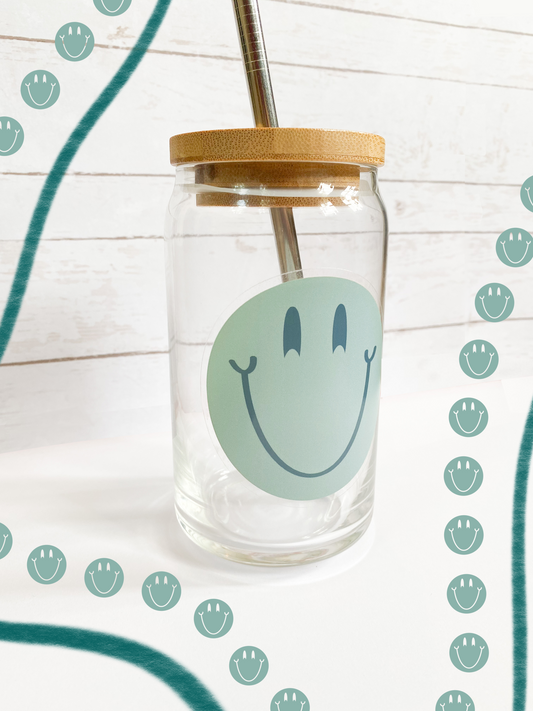 Smiley Glass Can