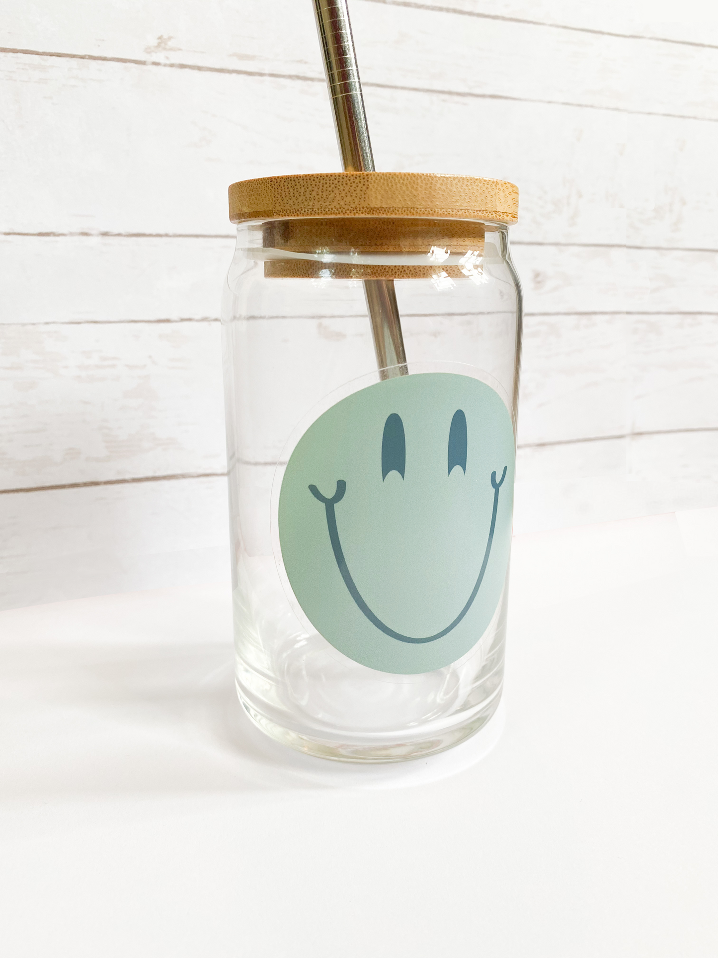 Smiley Glass Can