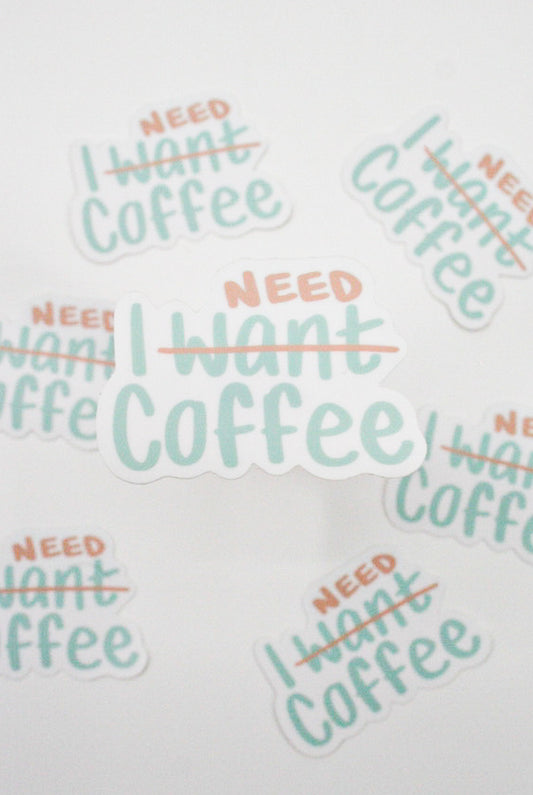 "I Need Coffee" Sticker