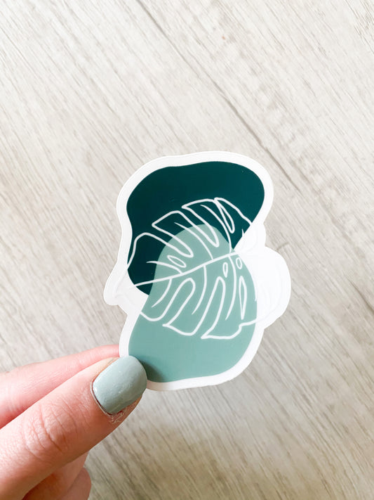 Modern Monstera Sticker CLEAR