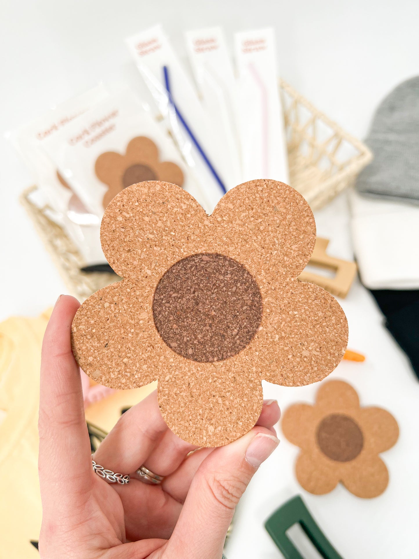 Cork Flower Coasters