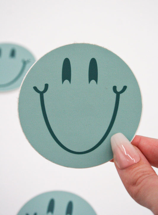 Blue Smiley Sticker